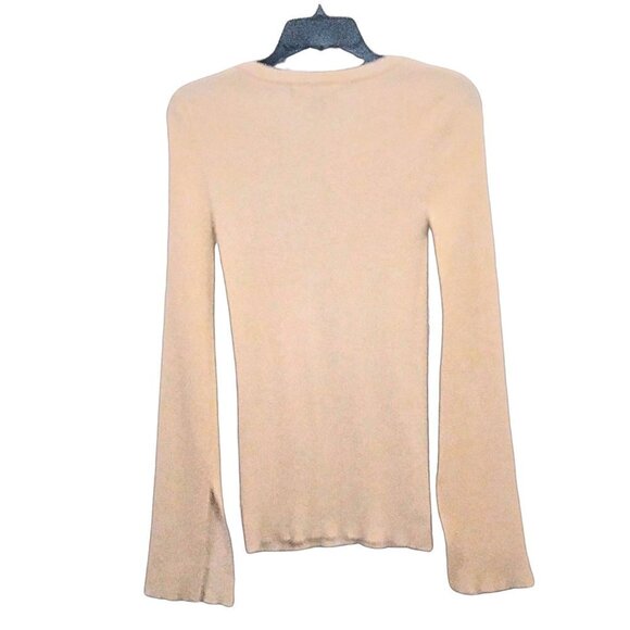FOREVER 21 CONTEMPORARY GOLD GLITTER SWEATER W/ OPEN SLIT LONG SLEEVES - SIZE S - Picture 2 of 5